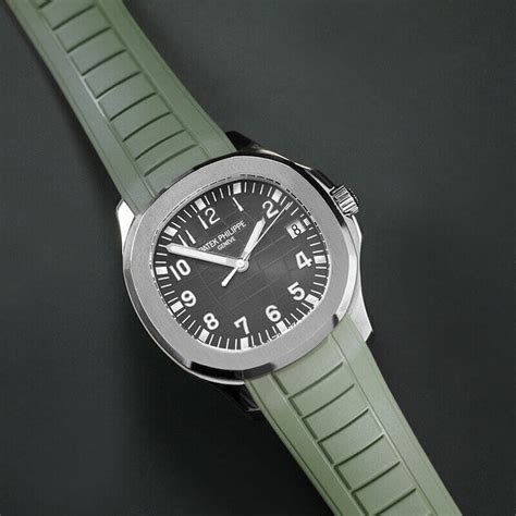 patek philippe aquanaut green rubber strap|patek philippe aquanaut retail price.